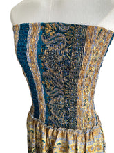 Yellow Blue Strapless Gitana Dress